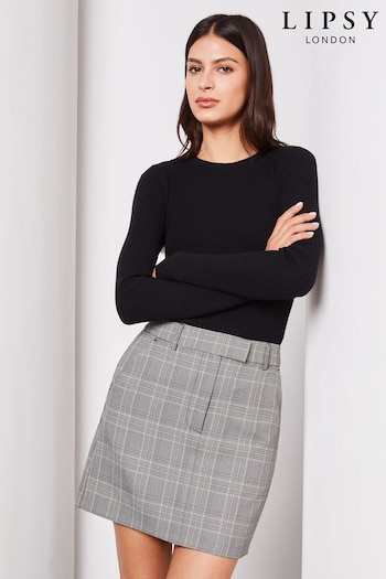 Lipsy Black Grey Check Mini skirt (K29965) | £35
