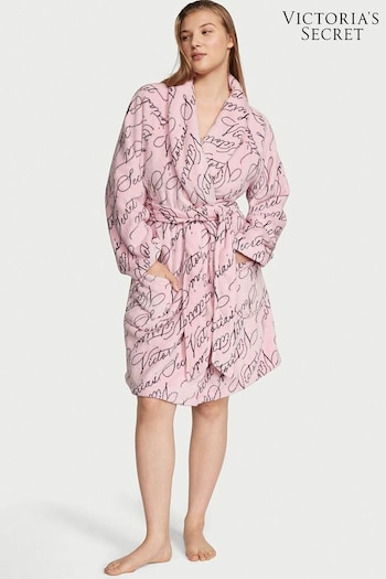 Victoria's Secret Pretty Blossom Pink Logo Cosy Short Dressing Gown (K29977) | £49