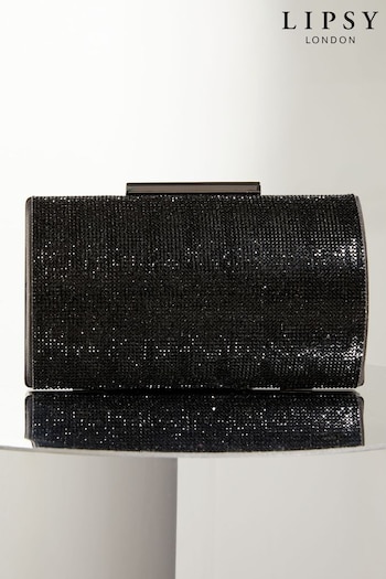 Lipsy Black Diamante Clutch Ocassion Bag (K30018) | £36