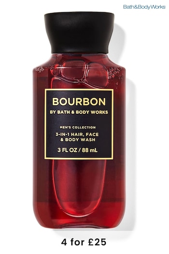 Bath & Body Works Bourbon Travel Size 3-in-1 Hair, Face and Body Wash 3 fl oz / 88 mL (K30155) | £9