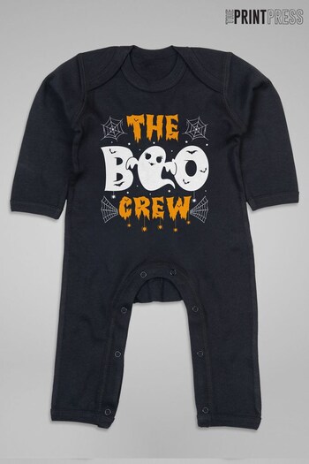 The Print Press Black The Boo Crew Halloween Baby Romper Suit (K30241) | £21