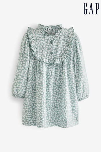 Gap Green Ruffle Long Sleeve Dress (K30529) | £25