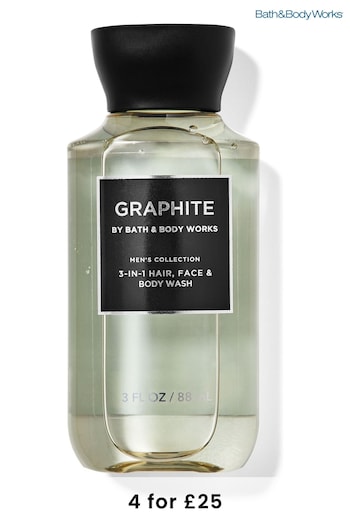 Bath & Body Works Graphite Travel Size 3-in-1 Hair, Face and Body Wash 3 fl oz / 88 mL (K30682) | £9