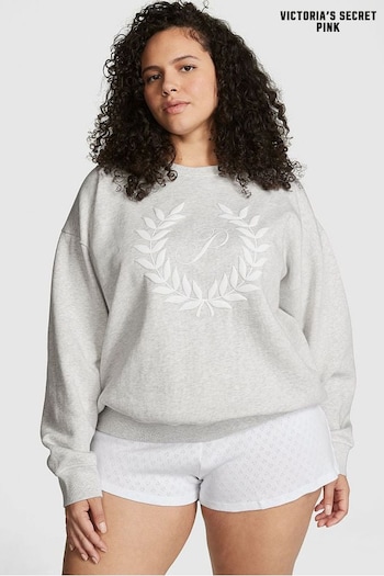 Victoria's Secret PINK Heather Stone Grey Fleece Sweatshirt (K30809) | £39
