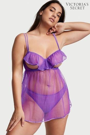 Victoria's Secret Purple Tease Peek-A-Boo Babydoll (K30918) | £59