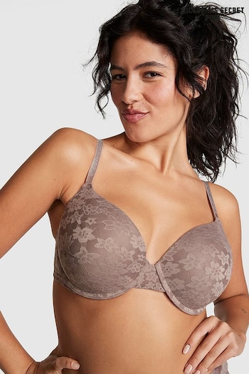 Victoria's Secret PINK Iced Coffee Brown Shine Strap Lace Lightly Lined Bra (K30953) | £36