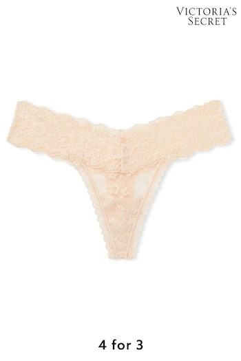 Victoria's Secret Marzipan Nude Thong Lace Knickers (K30960) | £9