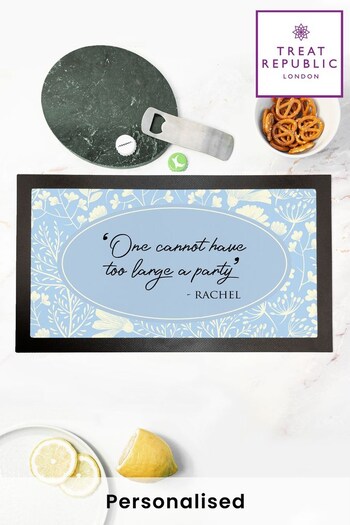 Personalised Classic Floral Quote Bar Mat by Treat Republic (K31491) | £22