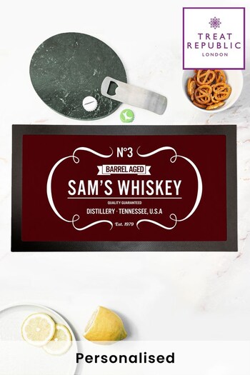 Personalised Vintage Whisky Bar Mat by Treat Republic (K31502) | £22