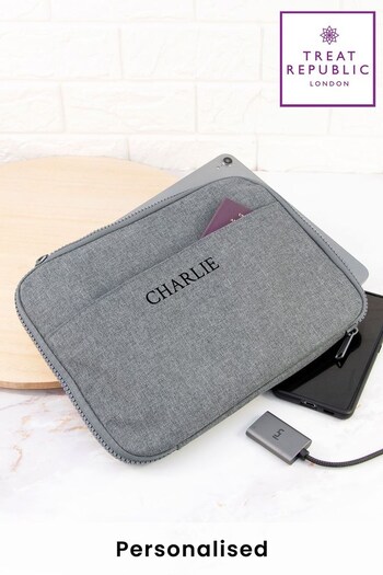Personalised Technology Organiser Travel Case in Grey by Treat Republic (K31508) | £24