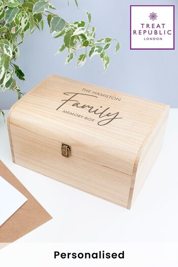 Personalised Family Memories Keepsake Wooden Chest by Treat Republic (K31511) | £39.99
