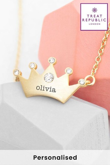 Personalised Kids Princess Crown Necklace by Treat Republic (K31524) | £24.99