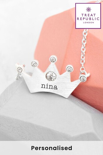 Personalised Kids Princess Crown Necklace by Treat Republic (K31525) | £24.99
