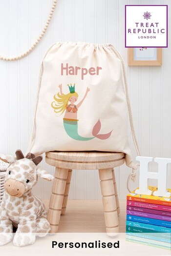 Personalised Mermaid Cotton Nursery Kit Bag by Treat Republic (K31528) | £24