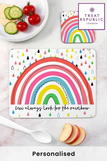 Personalised Children’s Rainbow Placemat Set by Treat Republic (K31531) | £20