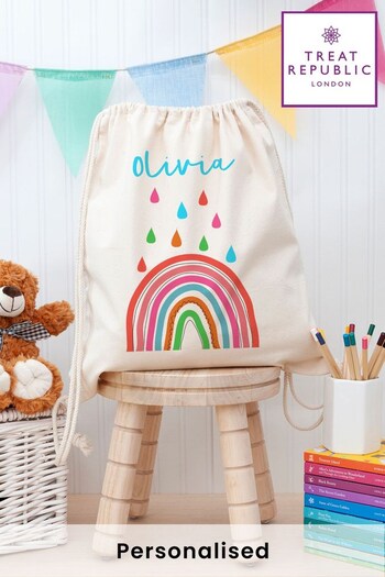 Children's Rainbow Personalised Nursery Or Pe Kit Bag  by Treat Republic (K31547) | £24