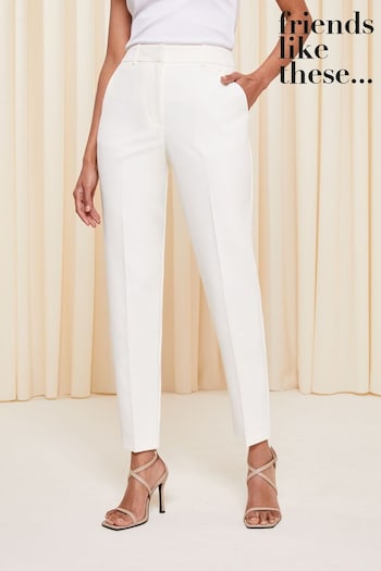 Sequin & Sparkle White Tailored Ankle Grazer Trousers (K32174) | £27