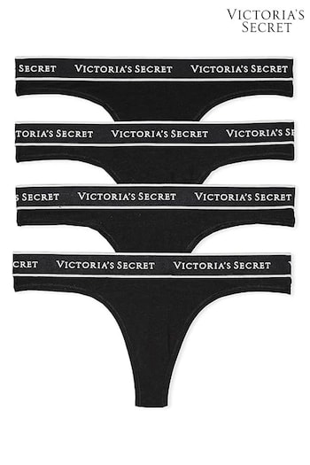 Victoria's Secret Black Thong Logo Multipack Knickers (K32187) | £20