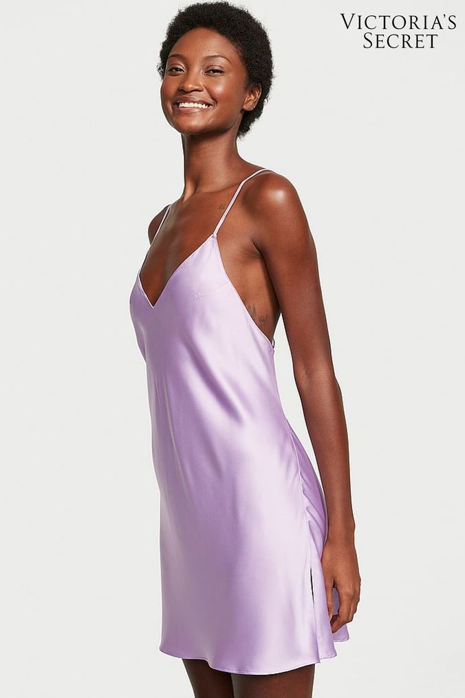 Lavender silk slip dress on sale