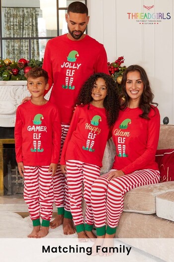 Threadgirls Red Long Sleeve Cotton Matching Family Christmas Pyjama Set (K32262) | £18