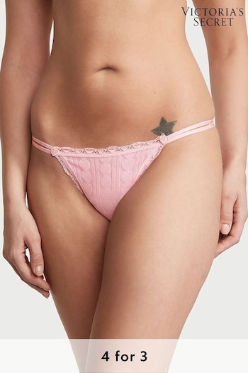 Victoria's Secret Pretty Blossom Pink Pointelle Bikini Knickers (K32389) | £9