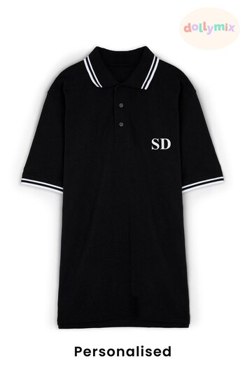 Personalised Contrast Tipped Pique Polo Tie Shirt by Dollymix (K32567) | £28
