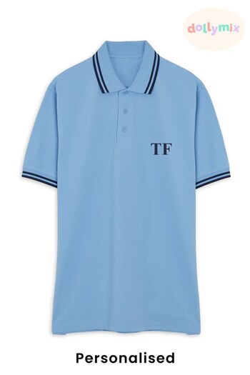Personalised Contrast Tipped Pique Polo Shirt by Dollymix (K32568) | £28