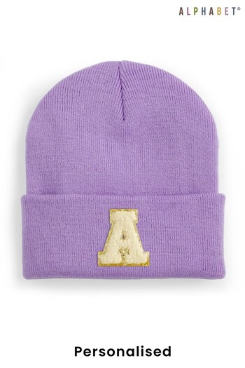 Personalised Small Letter Monogrammed Ladies Cuffed Beanie Hat by Alphabet (K32645) | £11
