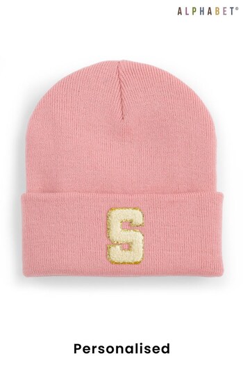 Personalised Small Letter Monogrammed Ladies Cuffed Beanie Hat by Alphabet (K32648) | £11