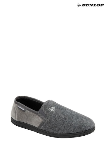 Dunlop Grey Regular Fit Full Shoe Felt Slippers - Men's (K32664) | £35