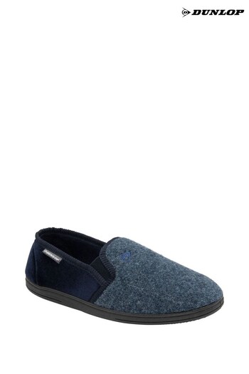 Dunlop Navy Blue Regular Fit Full Shoe Felt Slippers - Men's (K32665) | £23