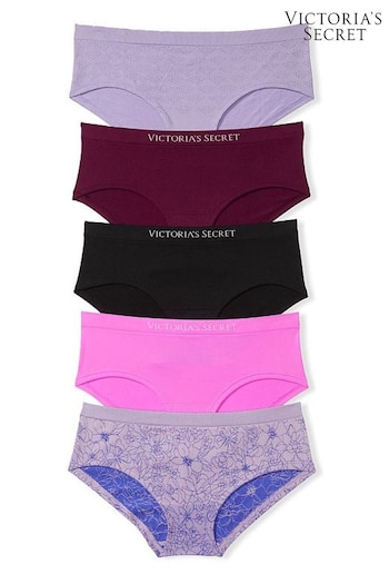 Victoria's Secret Purple/ Red/ Black/ Pink Smooth Seamless Hipster Knickers 5 Pack (K32868) | £25