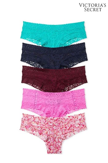 Victoria's Secret Blue/Red/Pink Cheeky Lace Knickers 5 Pack (K32890) | £25
