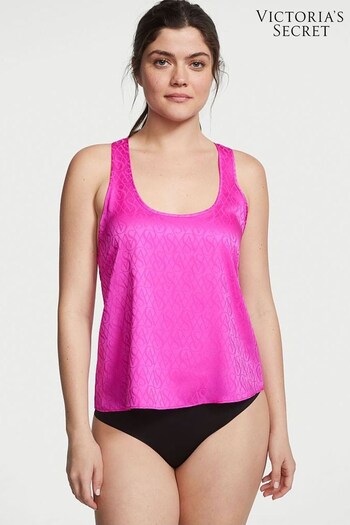 Victoria's Secret Pink Berry Logo Satin Racerback Pyjama Top (K32894) | £29