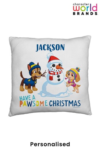 Personalised Paw Patrol Christmas Cushion by Character World Brands (K32994) | £24