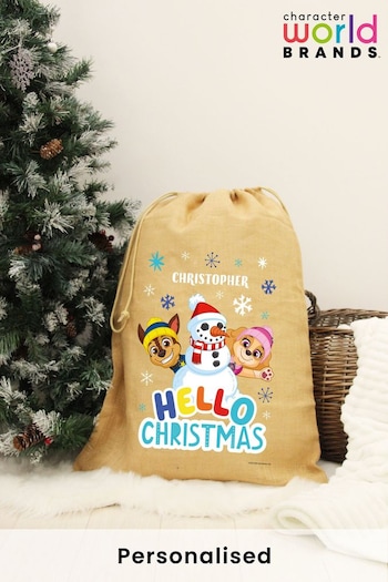 Personalised Paw Patrol Christmas Hessian Sack by Character World Brands (K32996) | £20