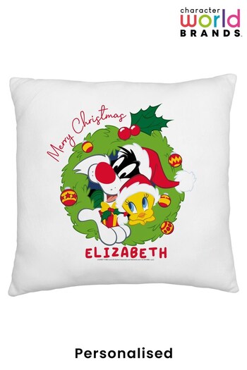 Personalised Looney Tunes Christmas Cushion by Character World Brands (K33016) | £24