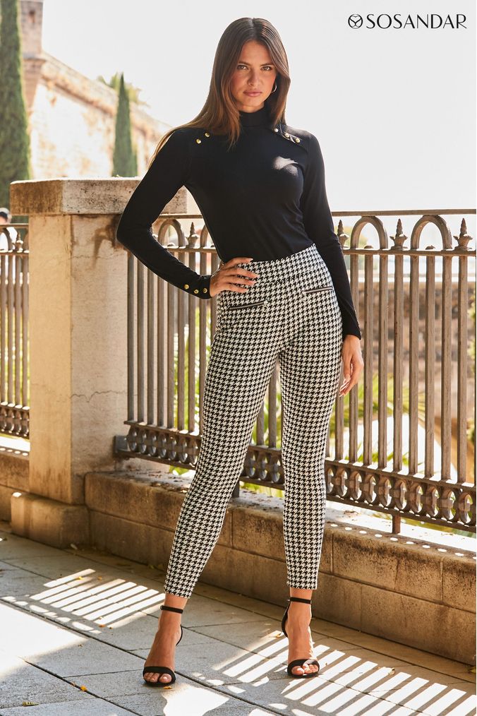 Brown check leggings clearance