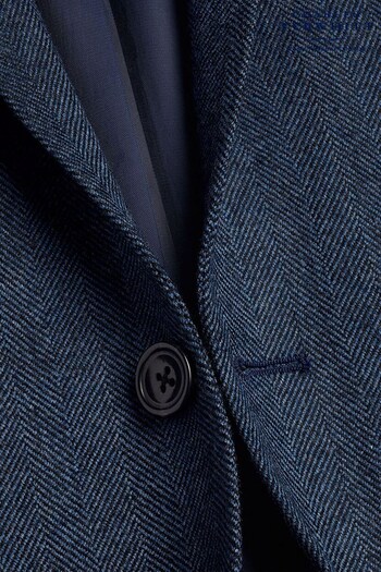 Charles Tyrwhitt Blue Herringbone Wool Texture Slim Fit Jacket (K33200) | £230