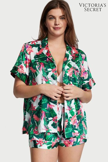 Victoria's Secret Tropic Resort Green Satin Short Pyjamas (K33471) | £39