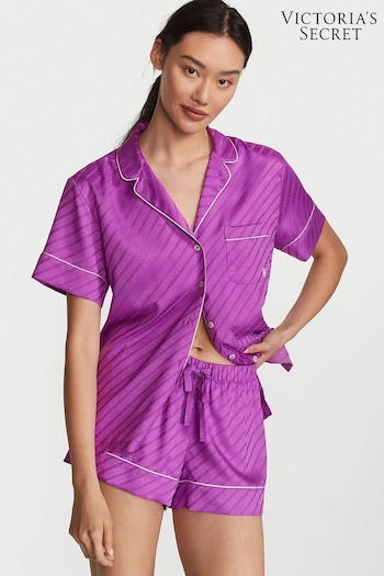 Victoria's Secret Gum Drop Purple Satin Short Pyjamas (K33496) | £65