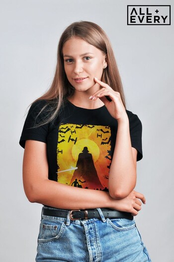 All + Every Black Star Wars Halloween Darth Vader Sunset Women's T-Shirt (K33671) | £22