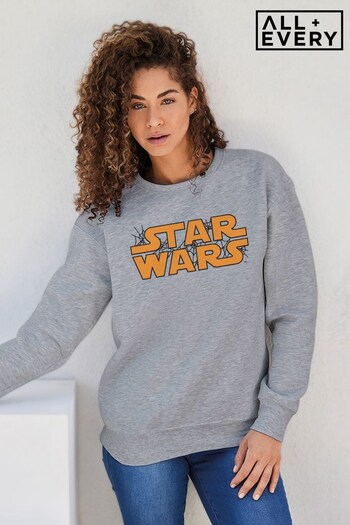 All + Every Heather Grey Star Wars Halloween Spooky Logo Women's Sweatshirt (K33673) | £32