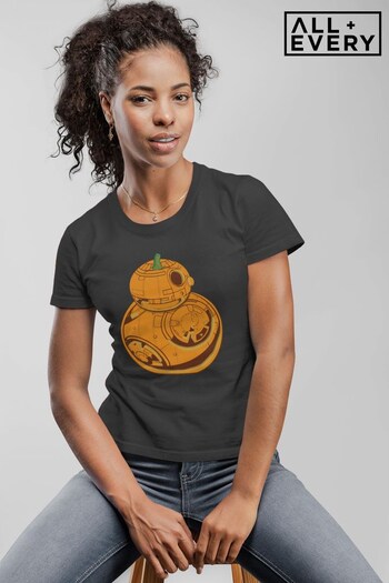 All + Every Dark Grey Star Wars Halloween BB 8 Pumpkin Women's T-Shirt (K33678) | £22