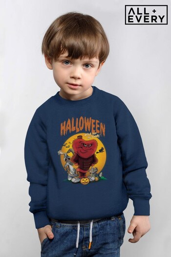 All + Every Navy Blue Looney Tunes Halloween Witch Has My Candy Kids Sweatshirt (K33713) | £23