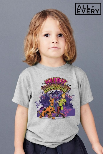 All + Every Heather Grey Scooby Doo Halloween Heebie Jeebiesville Kids T-Shirt (K33715) | £18