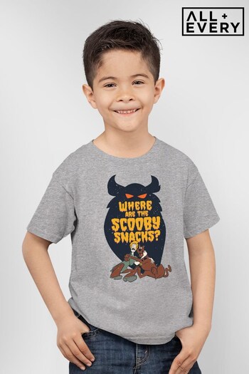 All + Every Heather Grey Scooby Doo Halloween Where Are The Scooby Snacks Kids T-Shirt (K33721) | £18