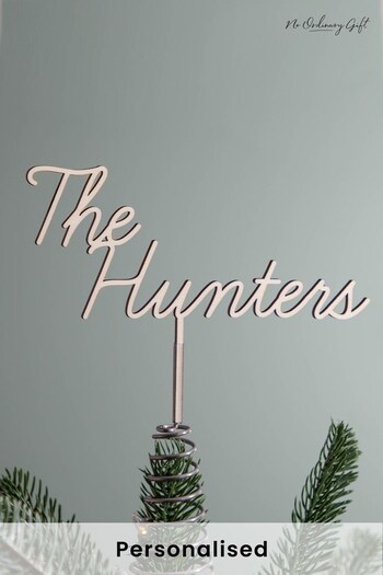 Personalised Name Cut Out Wooden Tree Topper by No Ordinary Gift (K33809) | £28