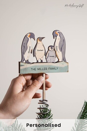 Personalised Penguin Family Christmas Tree Topper by No Ordinary Gift (K34033) | £35