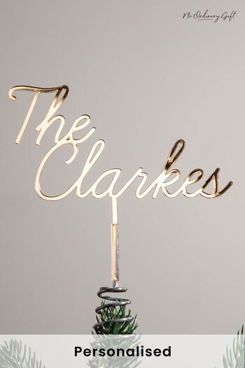 Personalised Name Cut Out Metallic Mirror Tree Topper by No Ordinary Gift (K34037) | £35